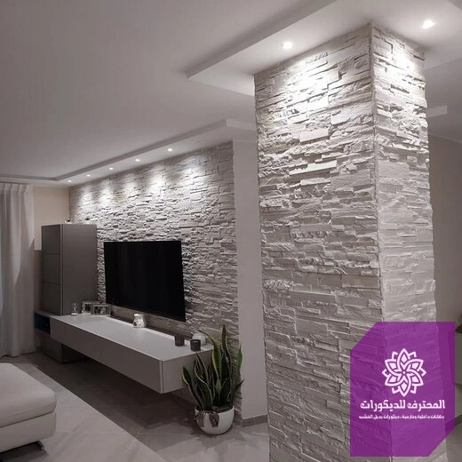 ديكورات بديل الحجر مع إضاءة العزيزية